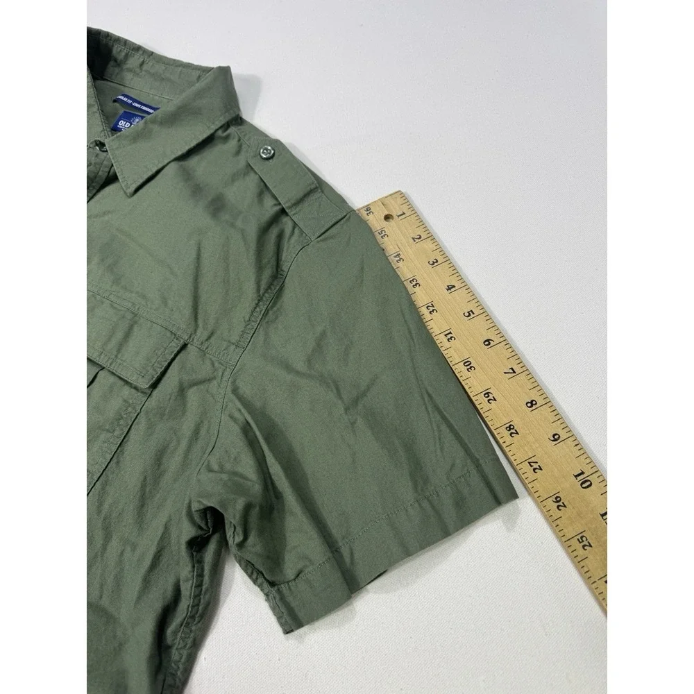 Old Navy Regular Fit Men's Large Bootcamp Soft Landing Button Shirt Army Fatigue
